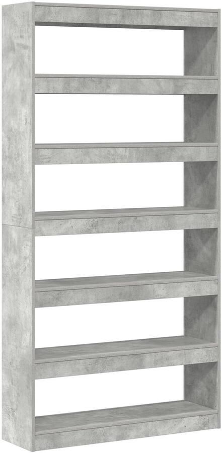 VidaXL Boekenplank Grijs Bewerkt hout 100 x 30 x 198 cm Boekenplank