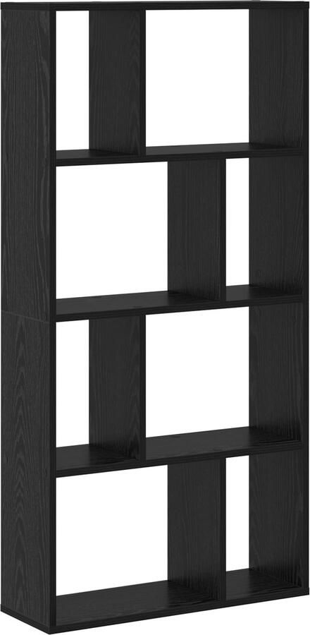 VidaXL Zwarte Eiken Boekenkast Zwart eiken Bewerkt hout Medium