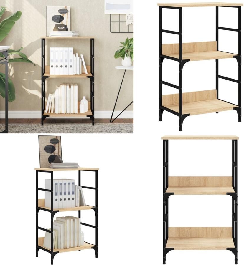 VidaXL Boekenrek 50x33x82 cm bewerkt hout sonoma eikenkleurig Boekenkast Boekenkasten Boeken Plank Boekenrek