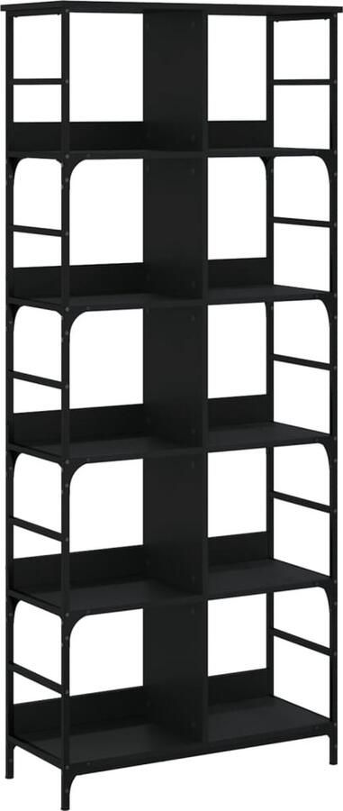 VidaXL -Boekenrek-78 5x33x188 5-cm-bewerkt-hout-zwart - Foto 2