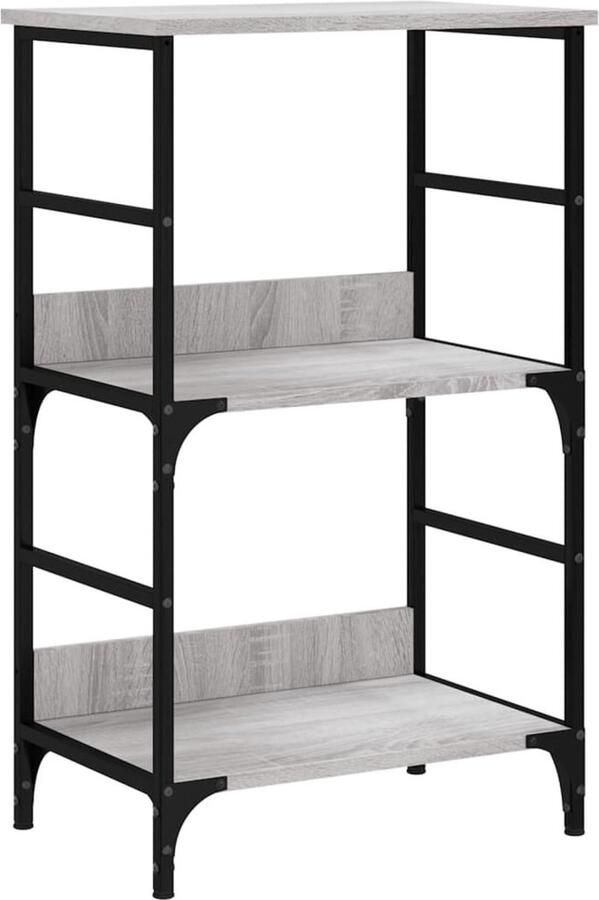 VidaXL Boekenrek Industrieel Boekenrek Houten Boekenrek Grijze Boekenkast Boekenplank