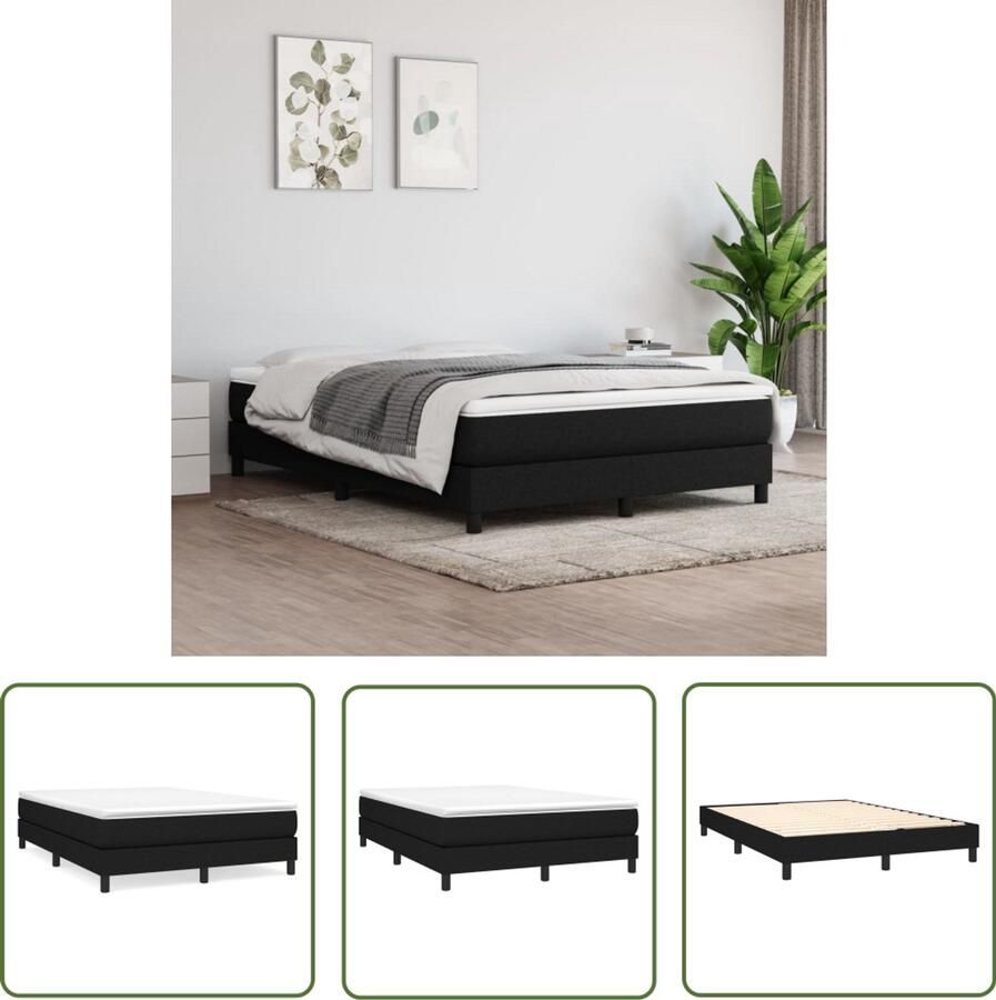 VidaXL Boxspring 140x200 cm Inclusief Matras Boxspringbed Pocketvering Matras Middenhard Boxsprings Slaapkamerinrichting Tweepersoonsbed Bed Frame Hoofdkussen