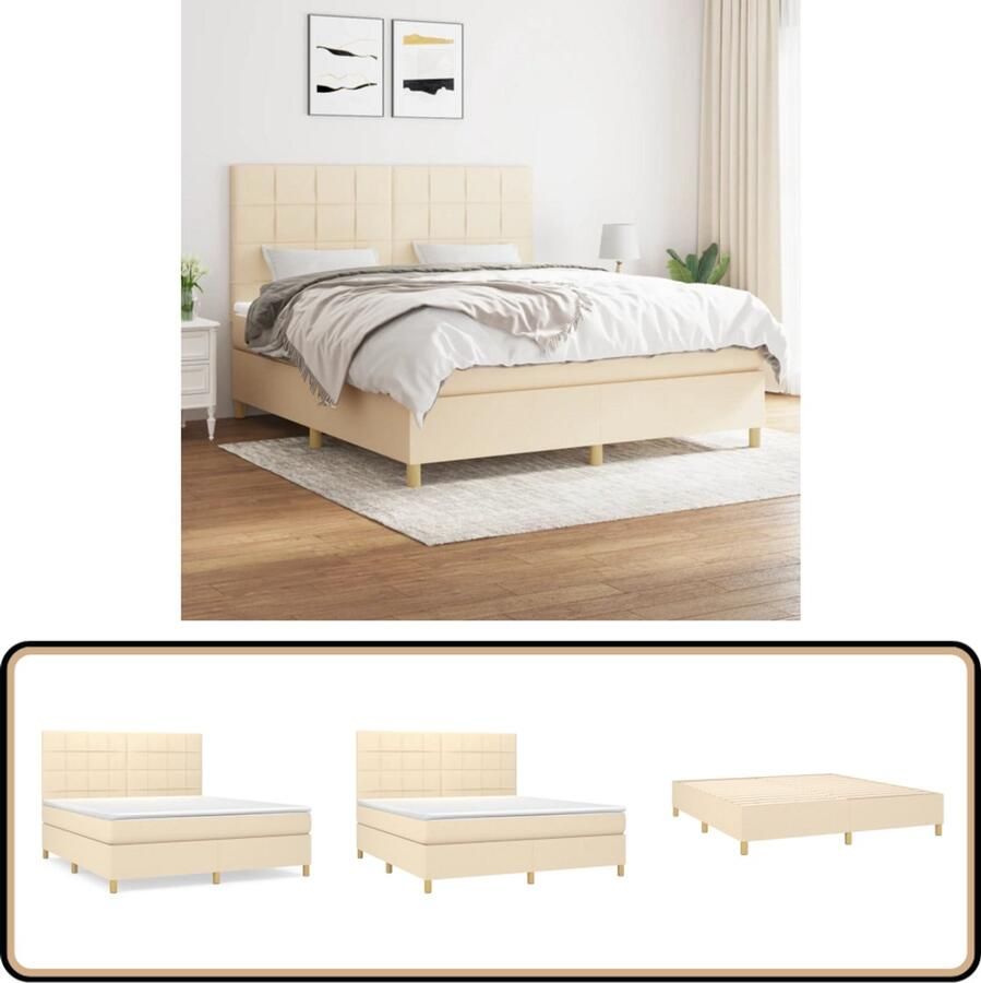 VidaXL Boxspring 180x200 cm Inclusief Matras Boxspringbed Boxspring Bed Slaapkamerinrichting Tweepersoonsbed
