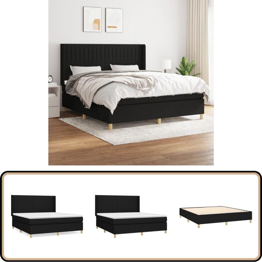 VidaXL Boxspring 180x200 cm Inclusief Matras Boxspringbed Boxsprings Slaapkamer Meubels Tweepersoons Bed Groot Bed