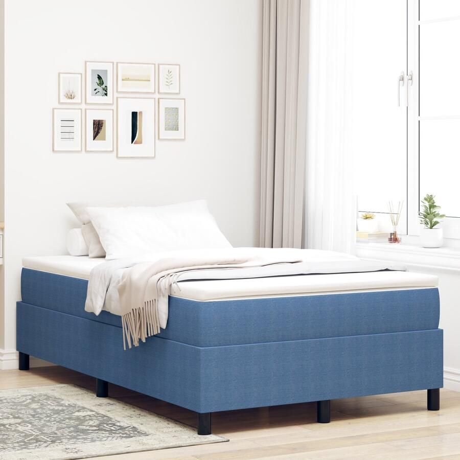 VidaXL Bedframe Middernacht Blauw Bewerkt hout 120 x 200 cm Eenvoudig