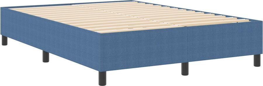 VidaXL Blauw Metaal Hout Tweepersoons Tweepersoonsbedframe