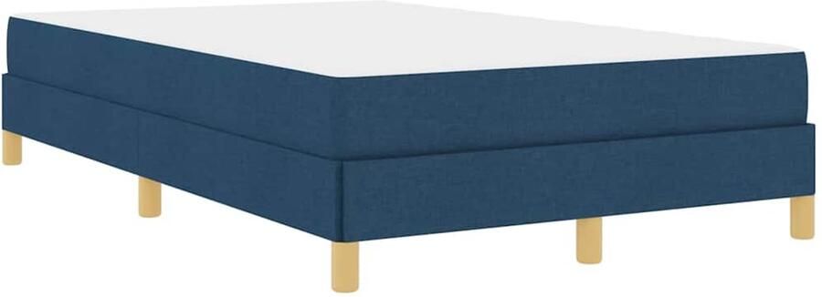 VidaXL Boxspring bed Blauw Bruin 120 x 200 cm Stof Geengineerd Hout - Foto 2