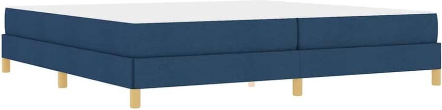 VidaXL Boxspring bed Blauw Bruin 200 x 200 cm Stof Geengineerd Hout