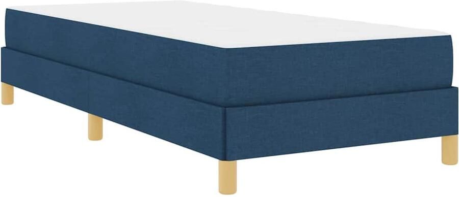 VidaXL Boxspring bed Blauw Bruin 90 x 200 cm Stof Geengineerd Hout