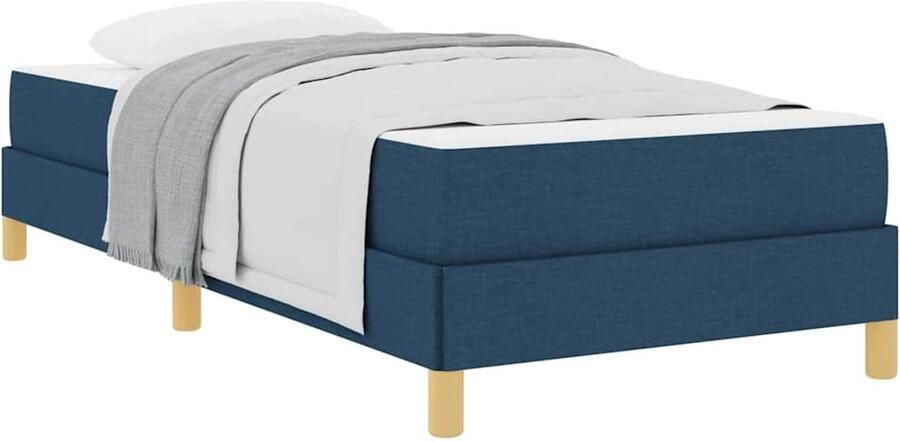VidaXL Boxspring bed Blauw en Wit 100 x 200 cm Schuim