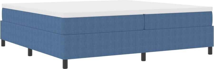VidaXL Boxspring bed Blauw en Wit 203 x 200 x 60 cm Katoenen stof