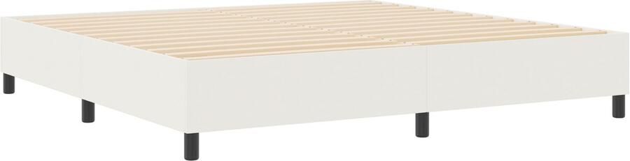 VidaXL Bedframe Crème Bewerkt hout 200 x 200 cm Platform Bedframe