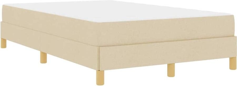 VidaXL Boxspring bed Crème Bruin 120 x 200 cm Stof Geengineerd Hout - Foto 2