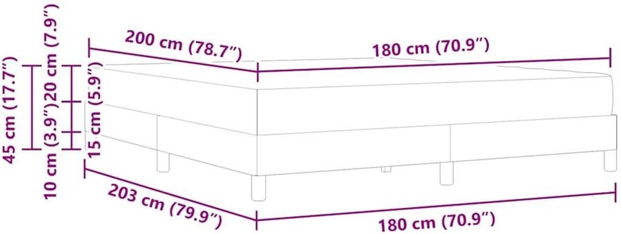 VidaXL Boxspring bed met matras Donkerbruin 180 x 200 cm Stof