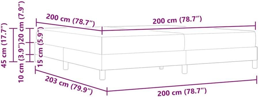 VidaXL Boxspring bed Taupe Bruin 200 x 200 cm Stof Geengineerd Hout