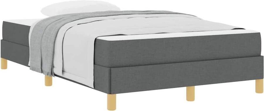 VidaXL Boxspring bed Taupe Bruin 120 x 200 cm Stof Geengineerd Hout