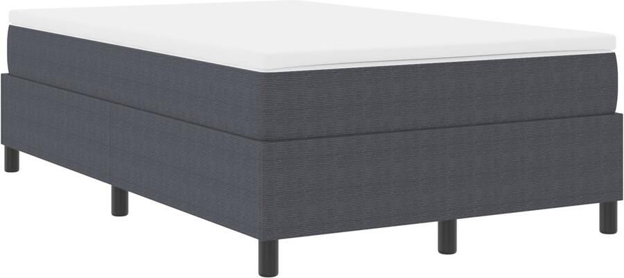 VidaXL Boxspringbed met Matras – Donkergrijs 120 x 200 cm Corduroy Stof