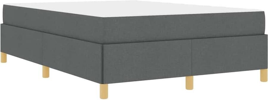 VidaXL Boxspring bed Donkergrijs en Wit en Donkergrijs 140 x 190 cm - Foto 2