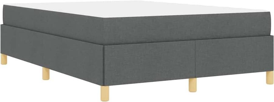 VidaXL Boxspring bed Donkergrijs en Wit en Donkergrijs 140 x 200 cm
