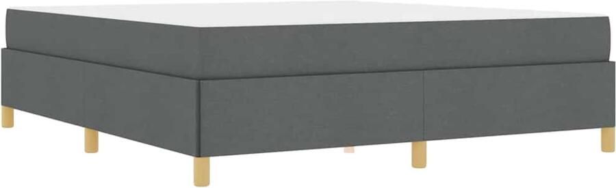 VidaXL Boxspring bed Donkergrijs en Wit en Donkergrijs 180 x 200 cm
