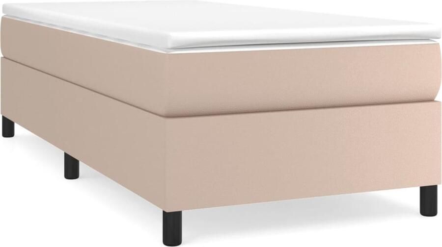 VidaXL Boxspringbedframe kunstleer cappuccinokleurig 90x200 cm - Foto 4