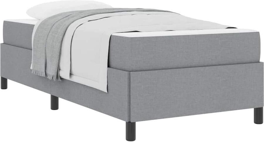 VidaXL Boxspring bed Licht grijs en zwart 100 x 200 cm