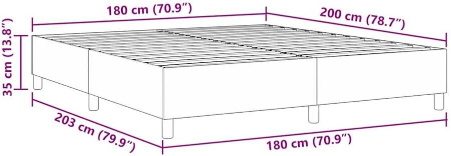 VidaXL Bedframe Donkergrijs Hout 180 x 200 cm Platformbedframe - Foto 2