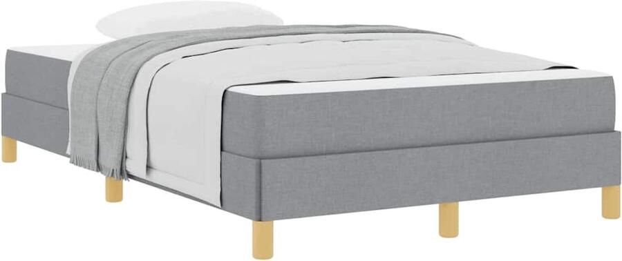 VidaXL Boxspring bed Taupe Bruin 120 x 200 cm Stof Geengineerd Hout