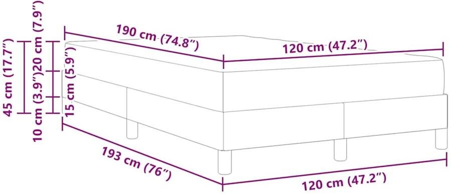 VidaXL Boxspring bed met matras Lichtgrijs 120 x 190 cm Stof