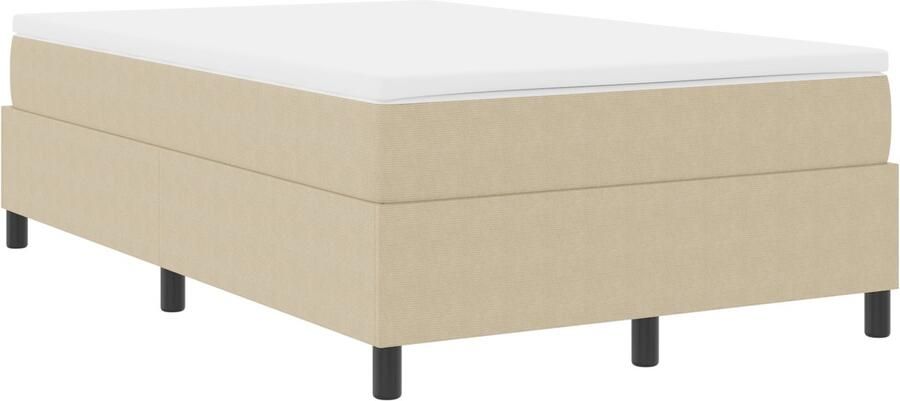 VidaXL Boxspring Bed met Matras Lichtgroen Grijs Klein Tweepersoons Corduroy Stof