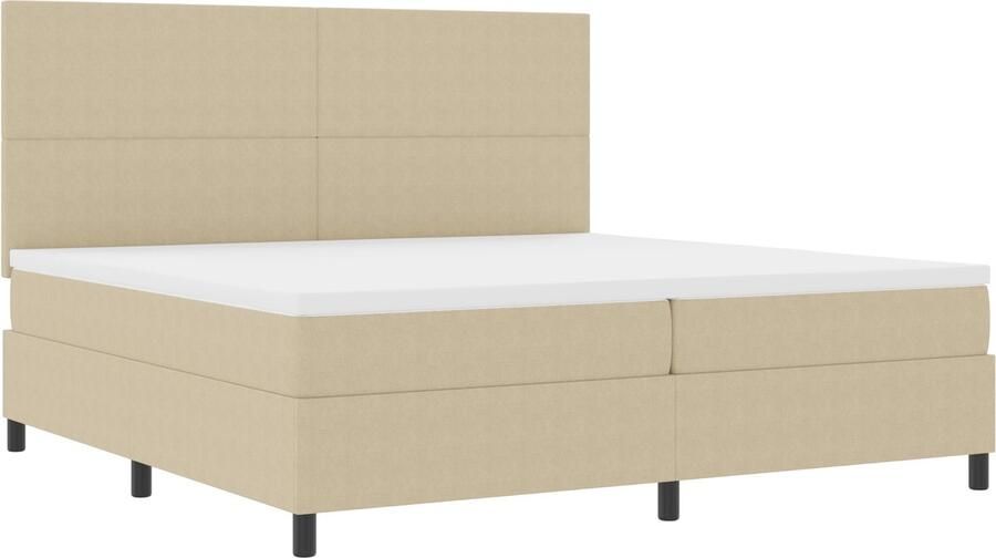 VidaXL Boxspringbed met Matras Lichtgroen Grijs 200x200 cm Korduroy Stof