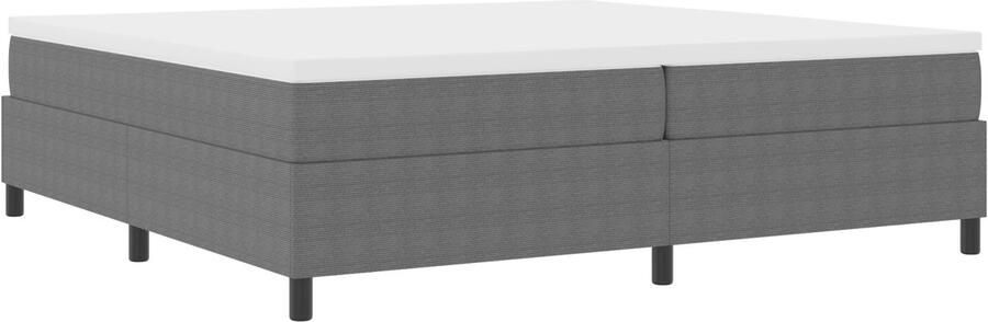 VidaXL Boxspring bed Lichtgrijs en wit 203 x 200 x 60 cm Katoenen stof