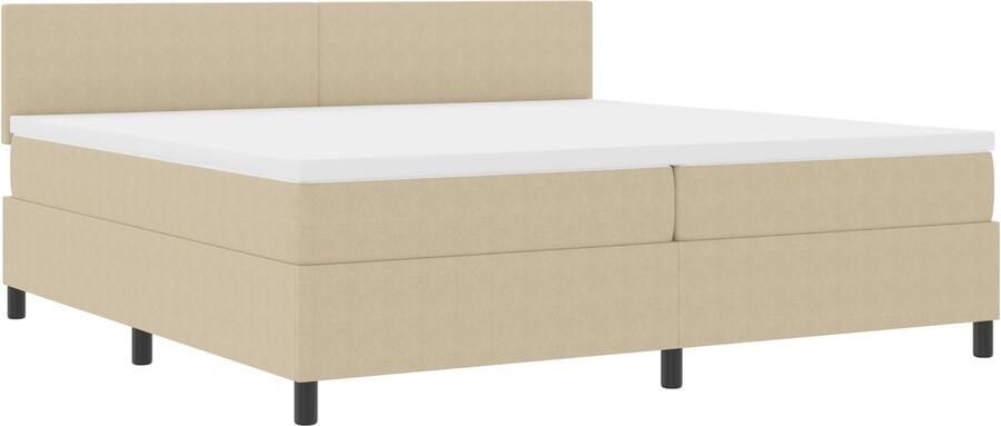 VidaXL Boxspring Bed met Matras Lichtgroen Grijs 200x200 cm Corduroy Stof