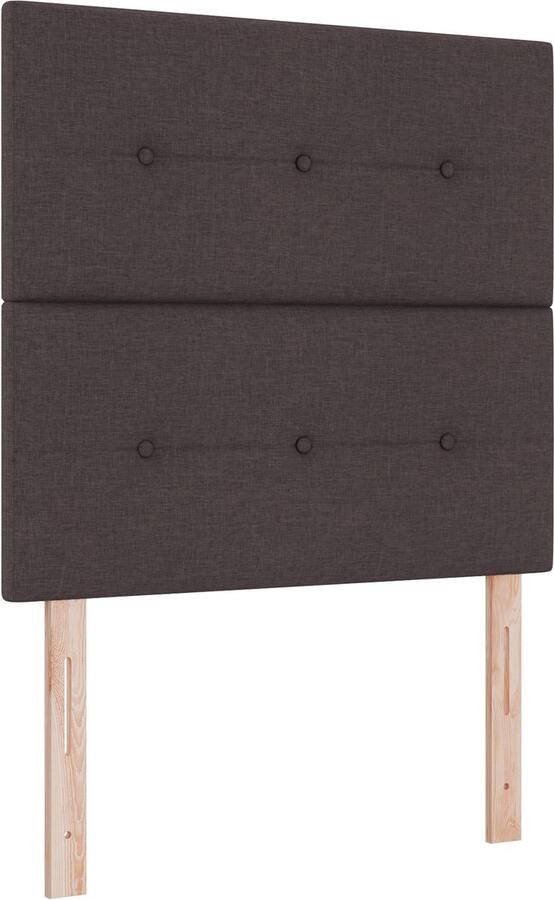 VidaXL Boxspring bed met hoofdeinde Donkerbruin 100 x 200 cm Stof
