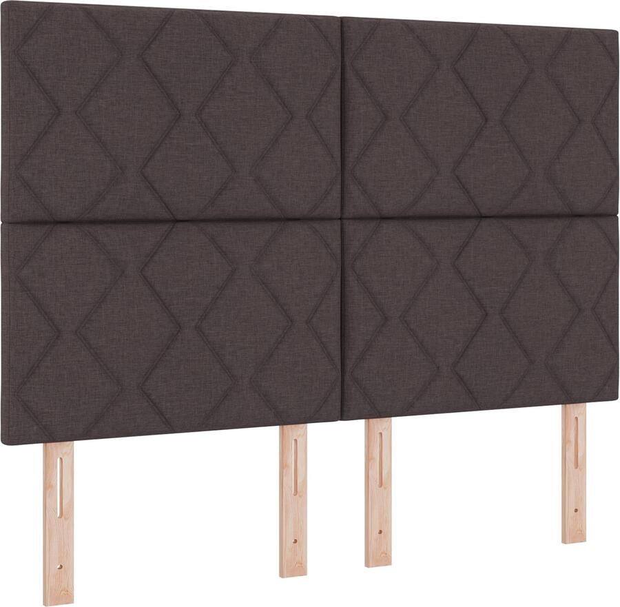 VidaXL Boxspring bed met hoofdeinde Donkerbruin 160 x 200 cm Stof