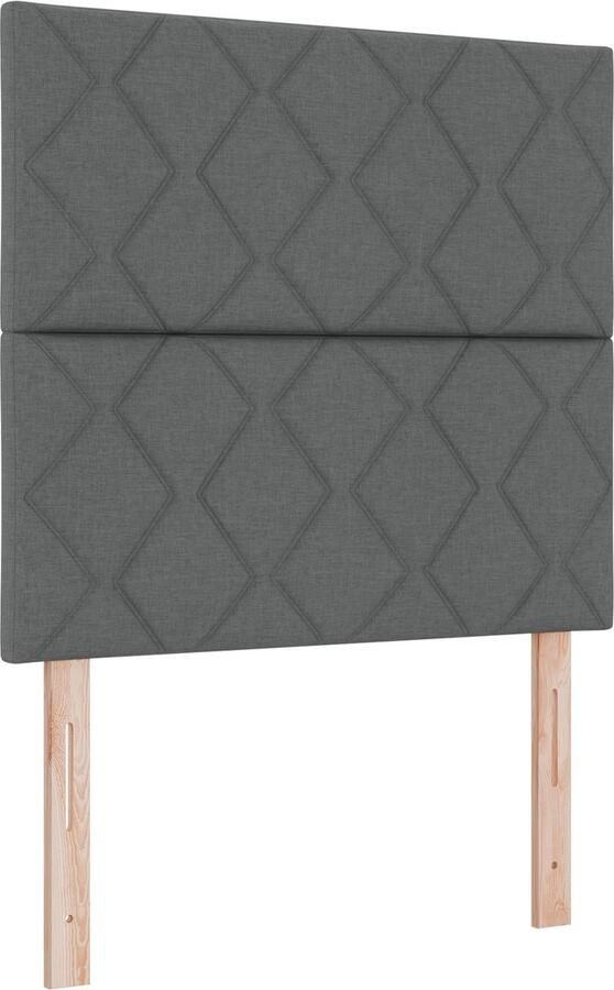 VidaXL Boxspringbed met Matras & LED Donkergrijs 100x200 cm Stof