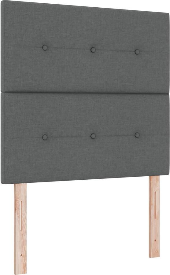 VidaXL Boxspring bed met matras Donkergrijs 90 x 200 cm Stof - Foto 2