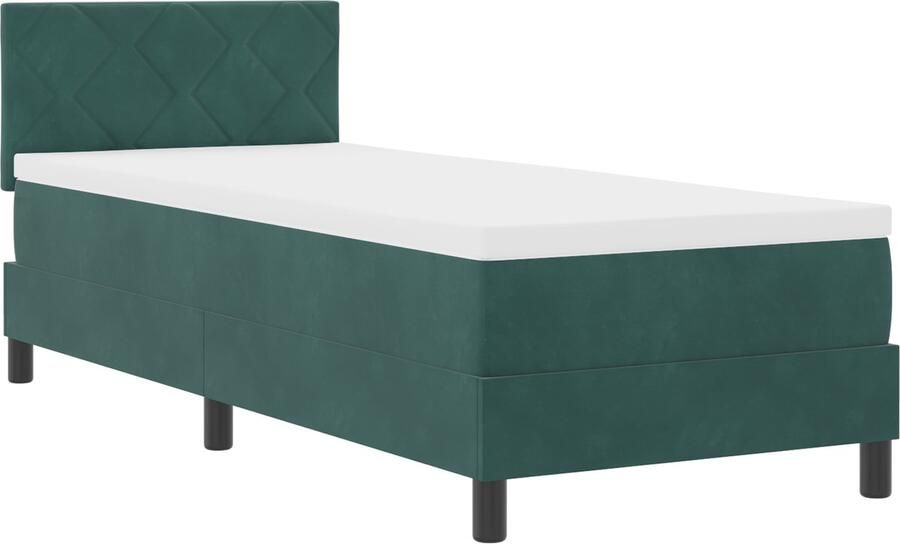 VidaXL Boxspring bed met hoofdeinde Donkergroen 80 x 200 cm Fluweel