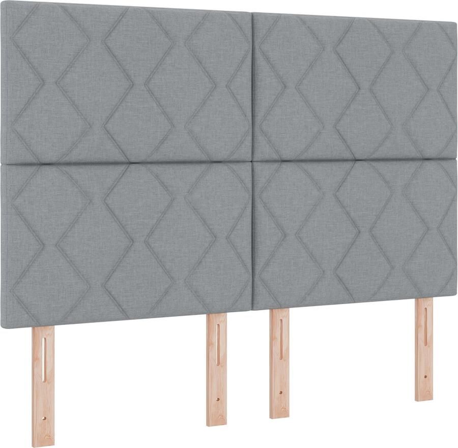 VidaXL Boxspring bed met matras Lichtgrijs 140 x 200 cm Stof