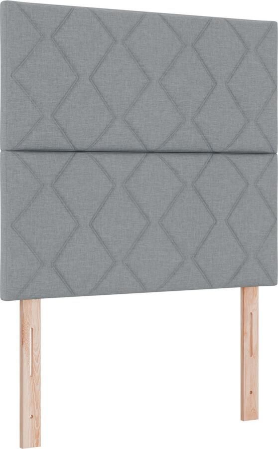 VidaXL Hoofdbord Diamant Blok Ontwerp Lichtgrijs 100 cm Stof Hoofdbord Diamant Blok Ontwerp Lichtgrijs 200 cm Stof