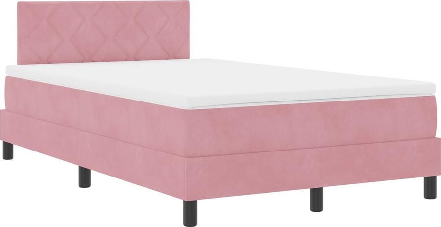 VidaXL Boxspringbed met Matras met matras Roze 120 x 190 cm Stof