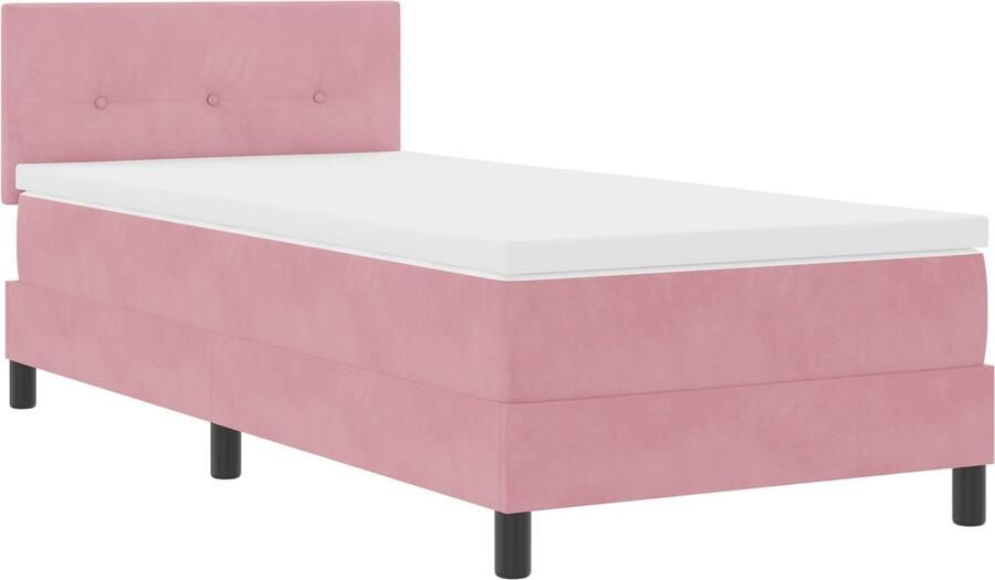 VidaXL Boxspring bed met hoofdeinde Roze 80 x 200 cm Fluweel