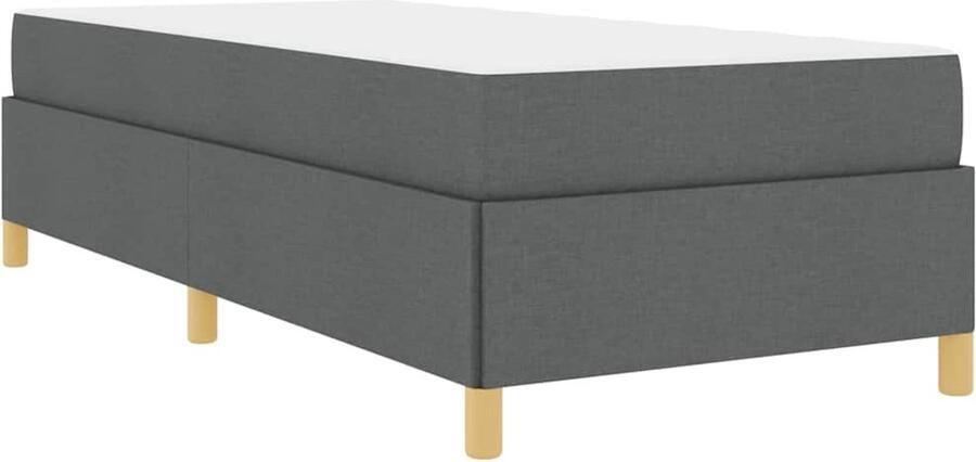 VidaXL Boxspring bed Donkergrijs en Wit en Donkergrijs 90 x 200 cm