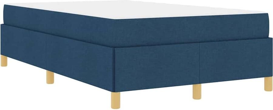 VidaXL Boxspring bed met matras Blauw en Wit 120 x 200 cm Stof