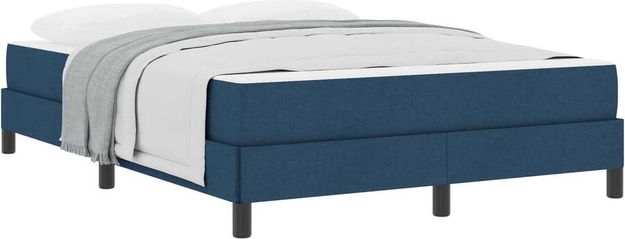 VidaXL Boxspring bed met matras Blauw 140 x 190 cm Stof - Foto 2