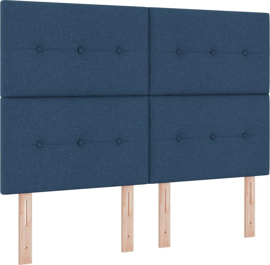 VidaXL Bed Frame met Matras Blauw Stof 140 x 190 cm Bedmatras