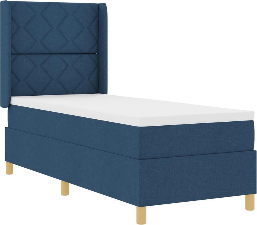 VidaXL Boxspringbed met Matras & LED Blauw 80x200 cm Stof