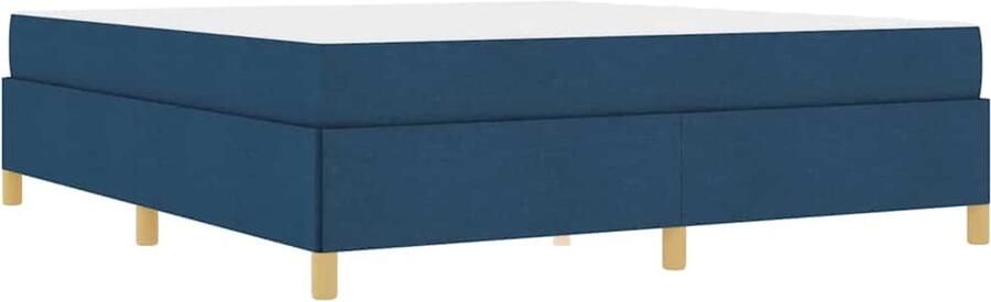 VidaXL Boxspring bed met matras Blauw en Wit 180 x 200 cm Stof