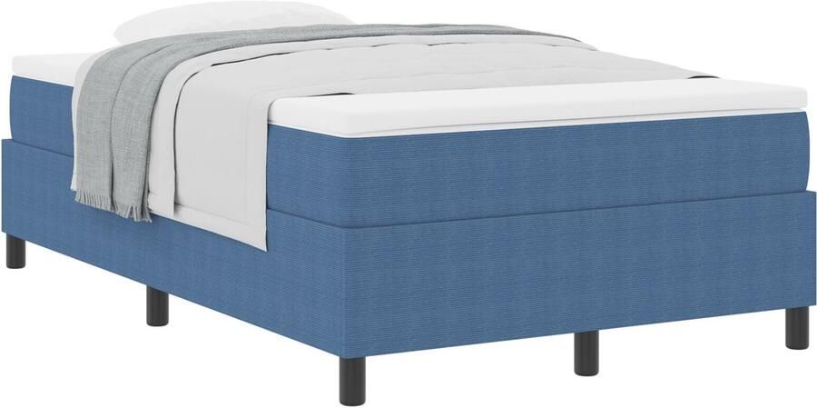 VidaXL Boxspring Bed met Matras Blauw Klein Tweepersoons Corduroy Stof - Foto 2