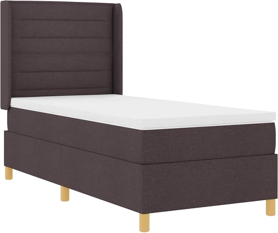 VidaXL Boxspring bed met matras Bruin 90 x 190 cm Stof